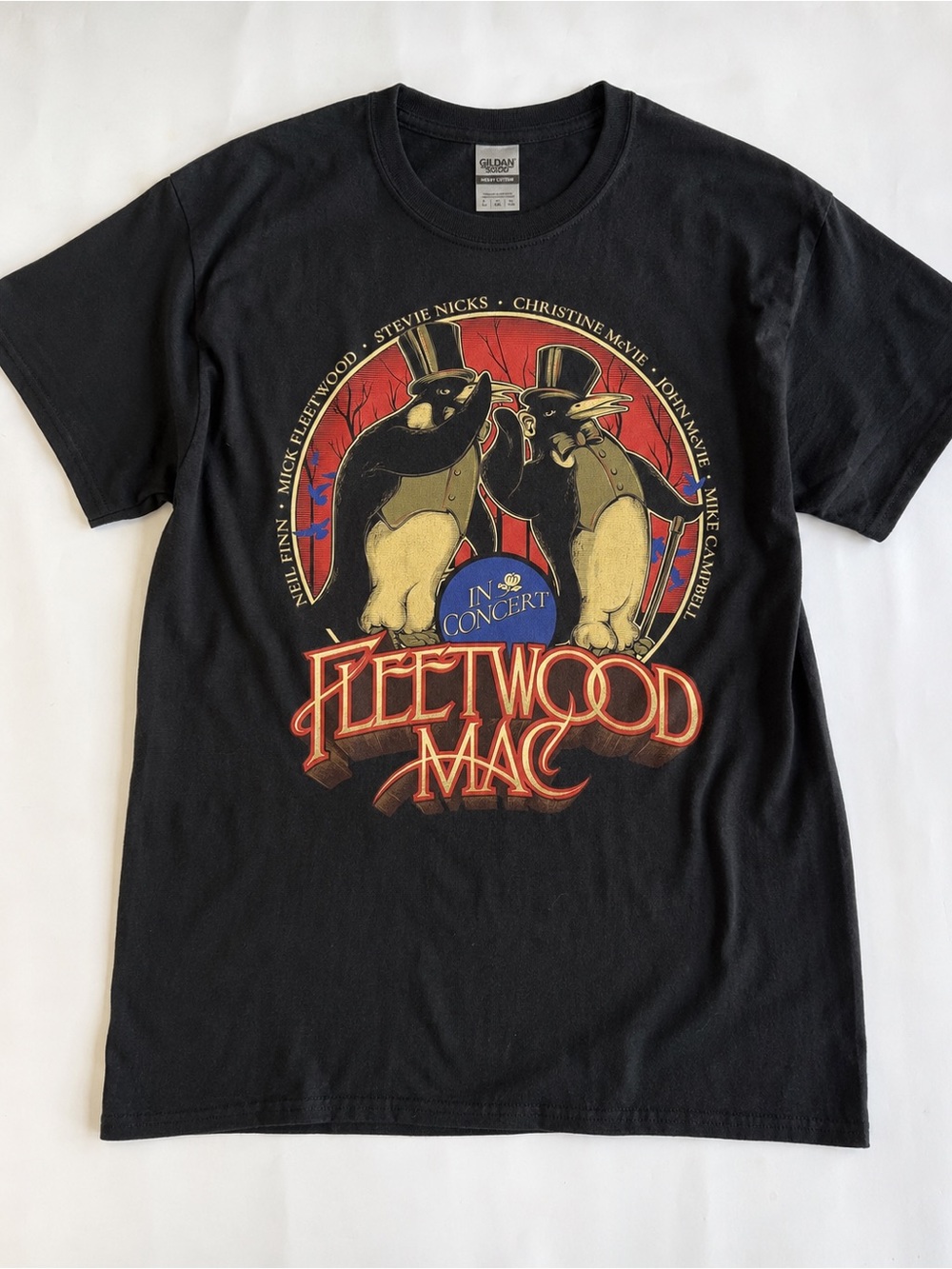 Gildan Black Tee with Red & Gold Band Graphic